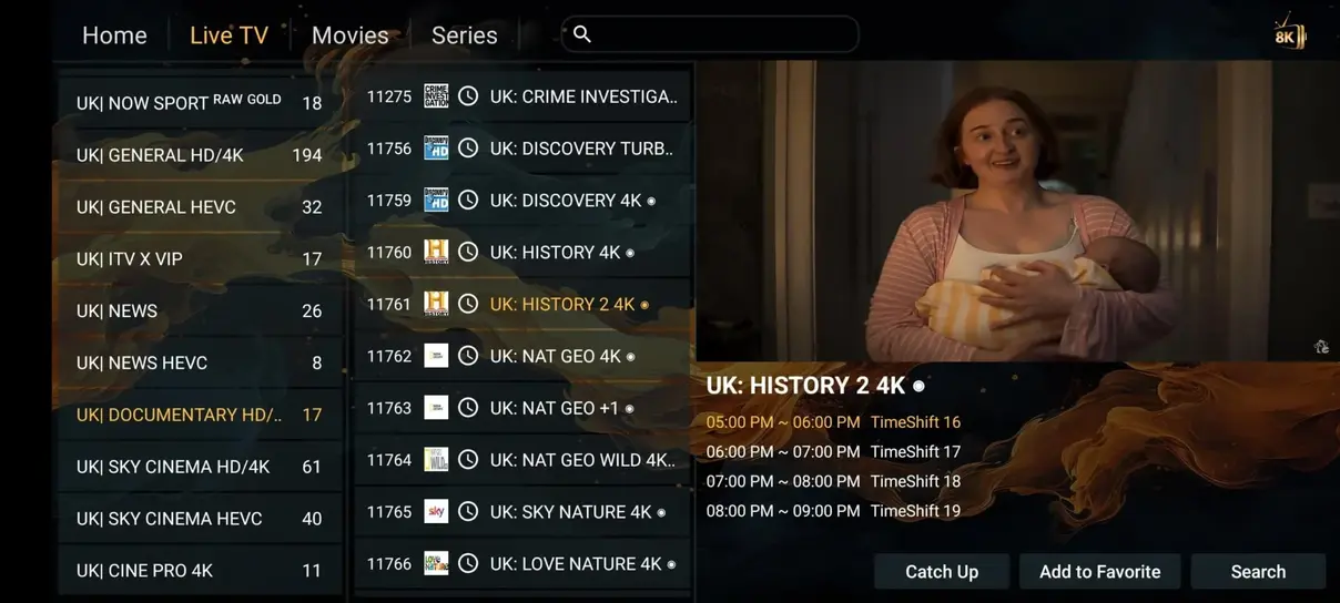 ReflexSat IPTV app preview screen 2