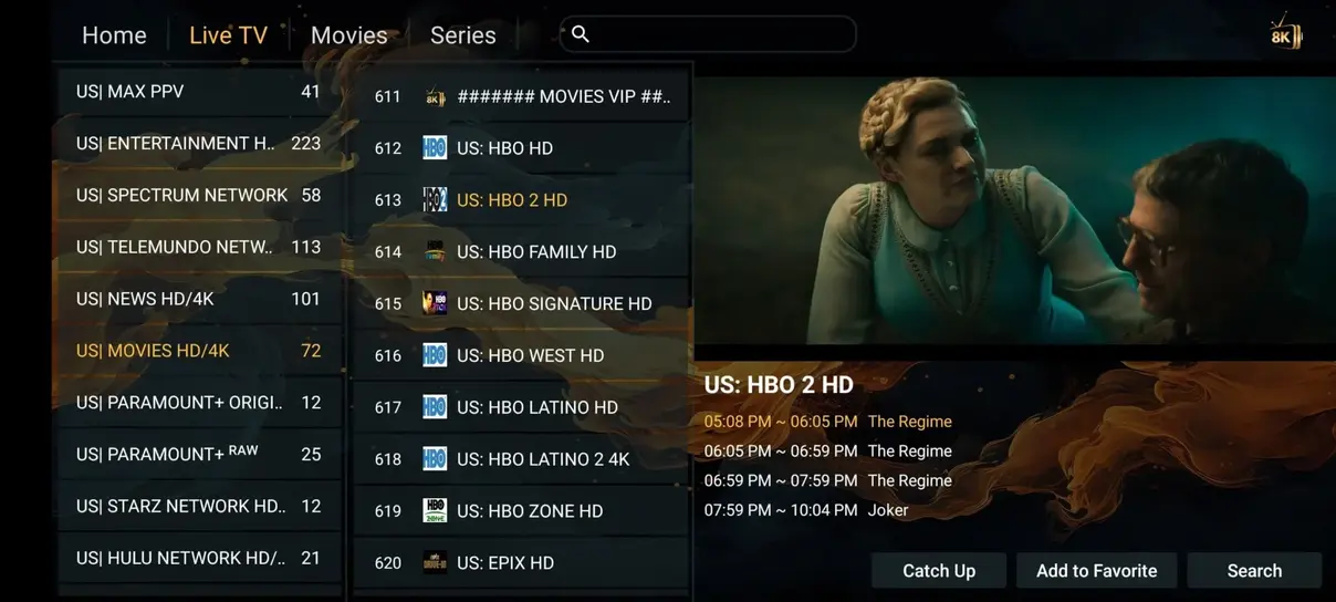 ReflexSat IPTV app preview screen 3