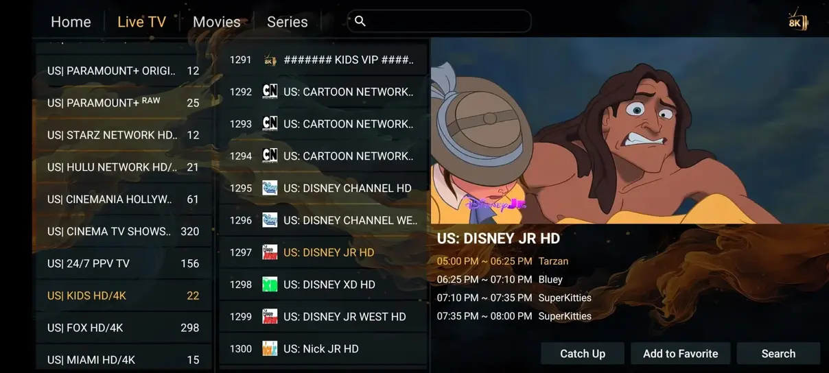 ReflexSat IPTV app preview screen 4