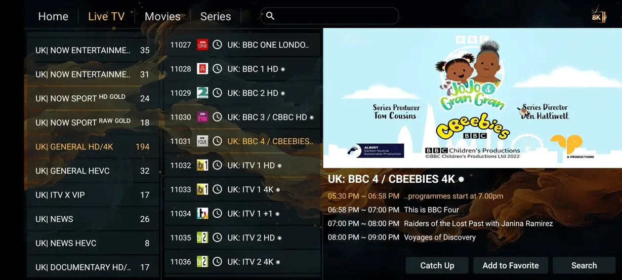 ReflexSat IPTV app preview screen 7