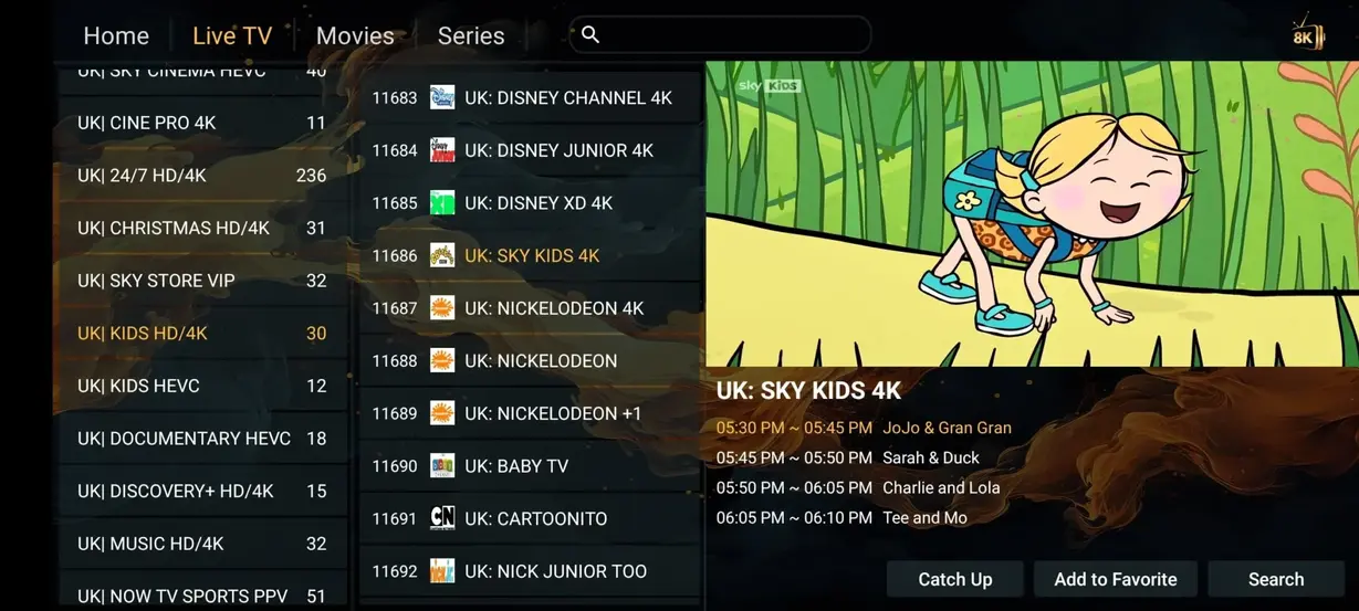 ReflexSat IPTV app preview screen 8