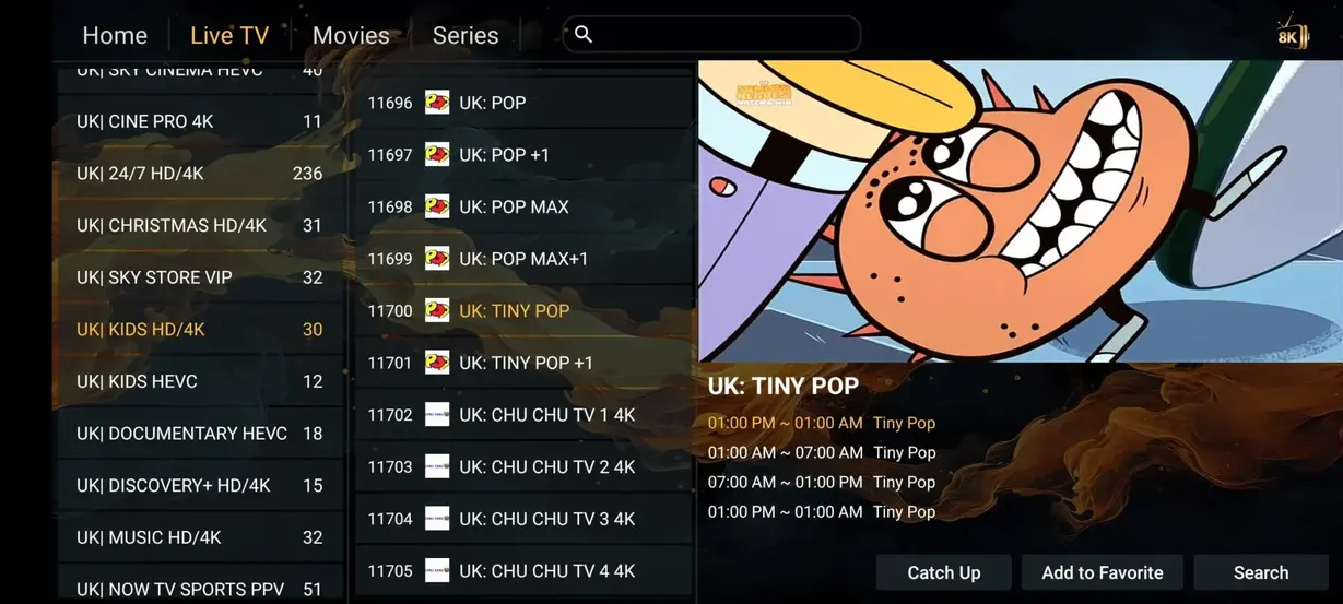 ReflexSat IPTV app preview screen 9
